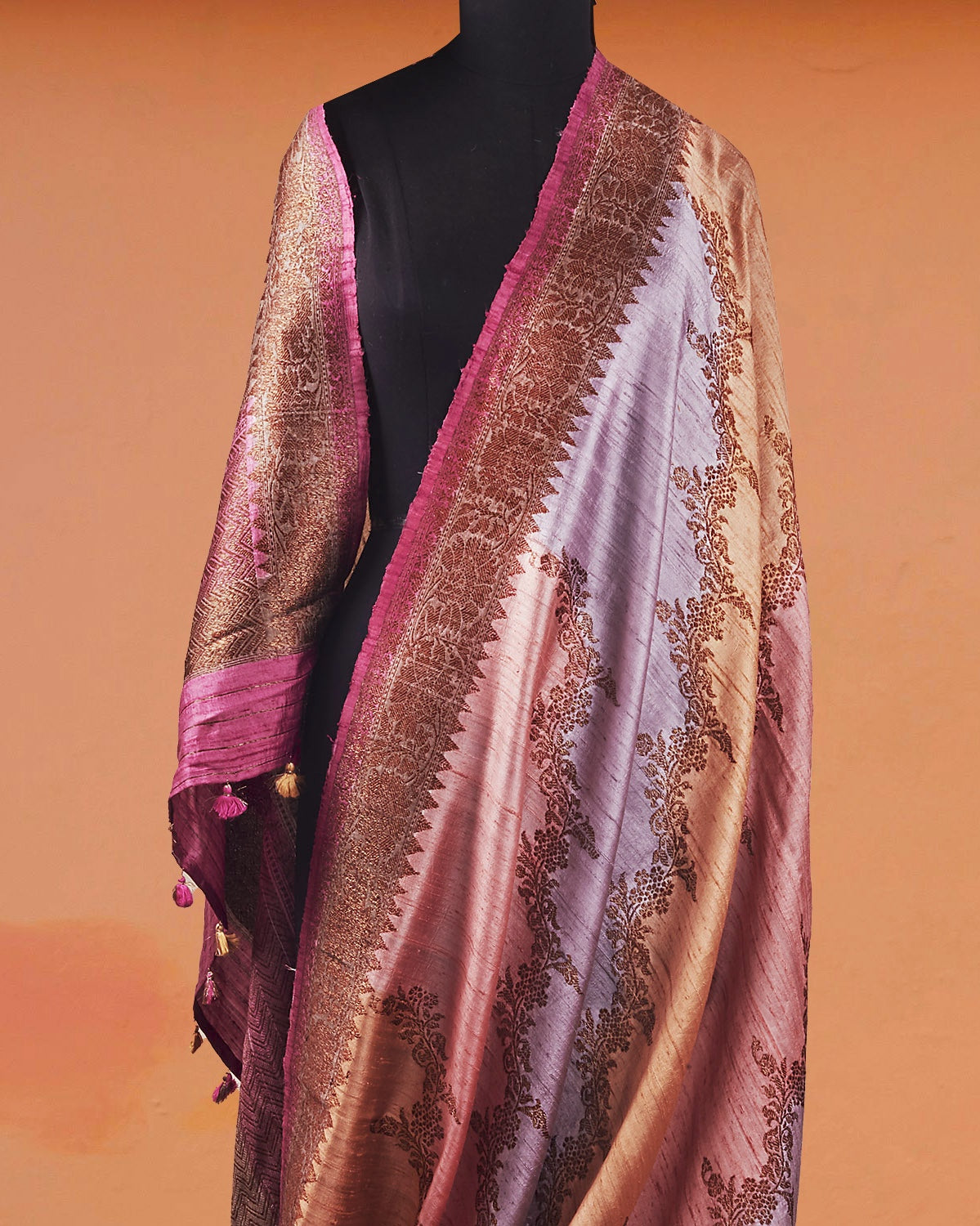 Lalitagiri Peach Raw Silk Saree