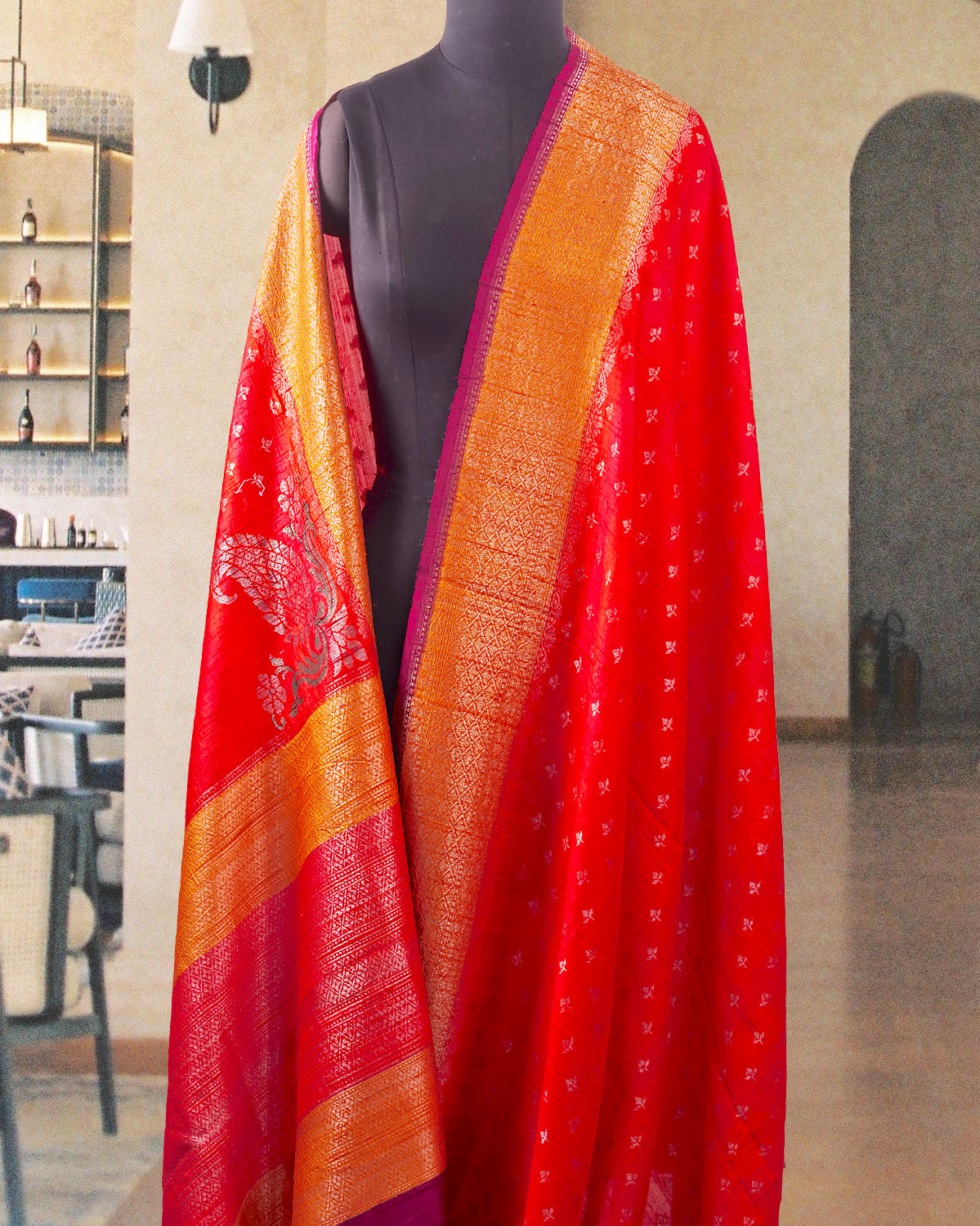 Kumari Red Raw Silk Saree