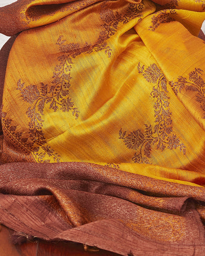 Somapura Yellow Raw Silk Saree
