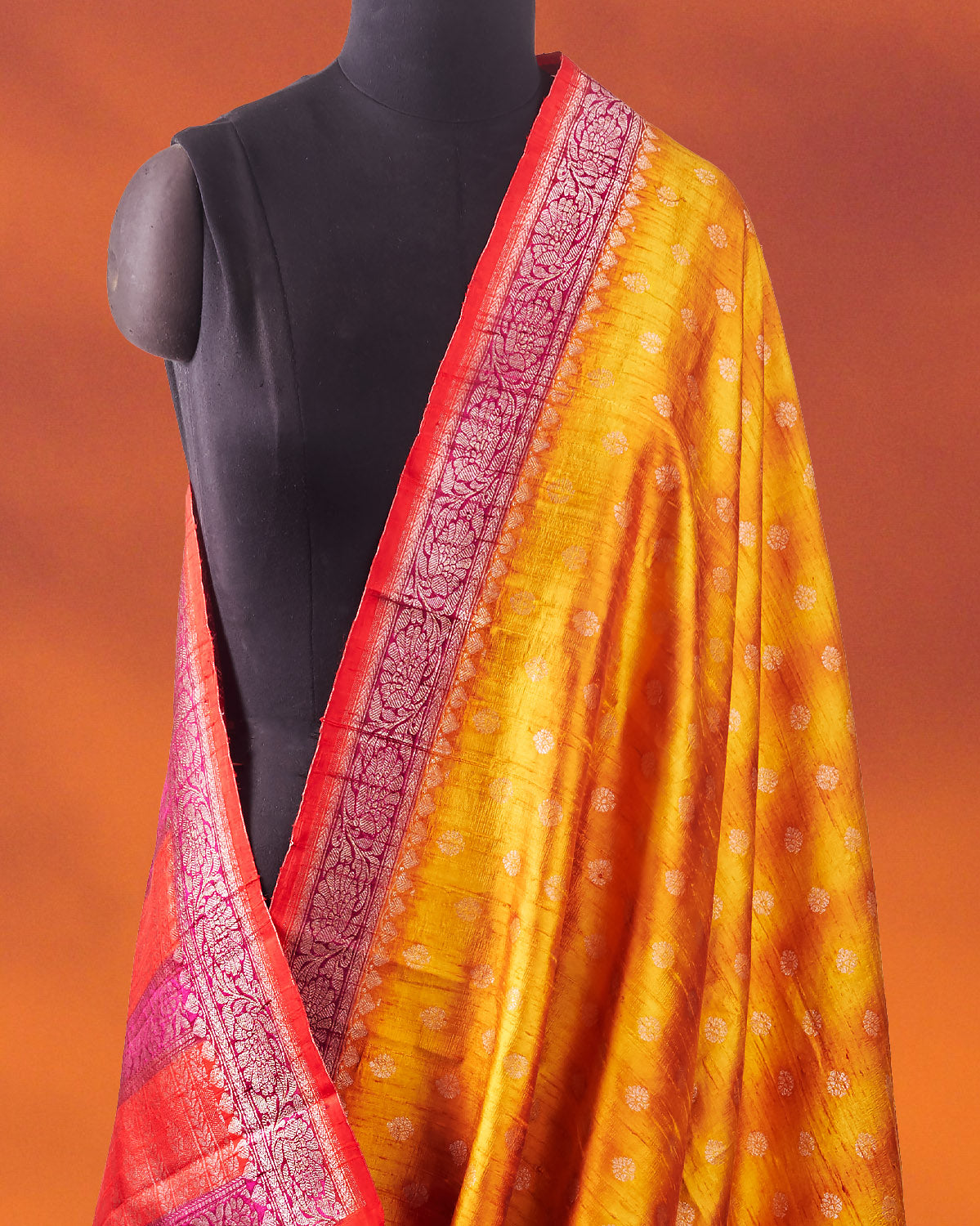 Lalitpur Yellow Raw Silk Saree