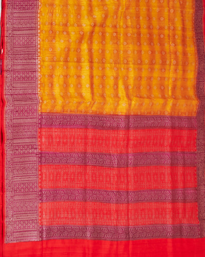 Lalitpur Yellow Raw Silk Saree