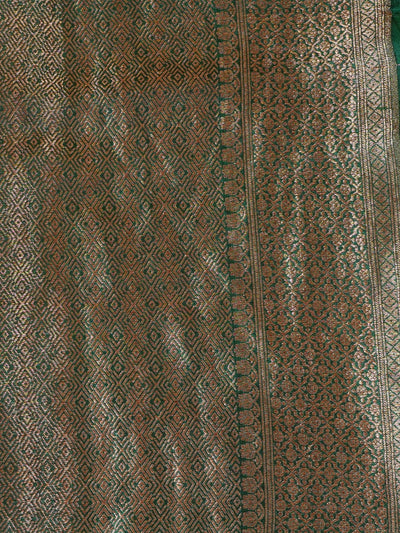 Flaming Forest Red Brocade Silk Sari
