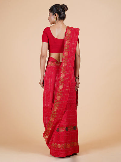 Komolika Red Matka Georgette Saree