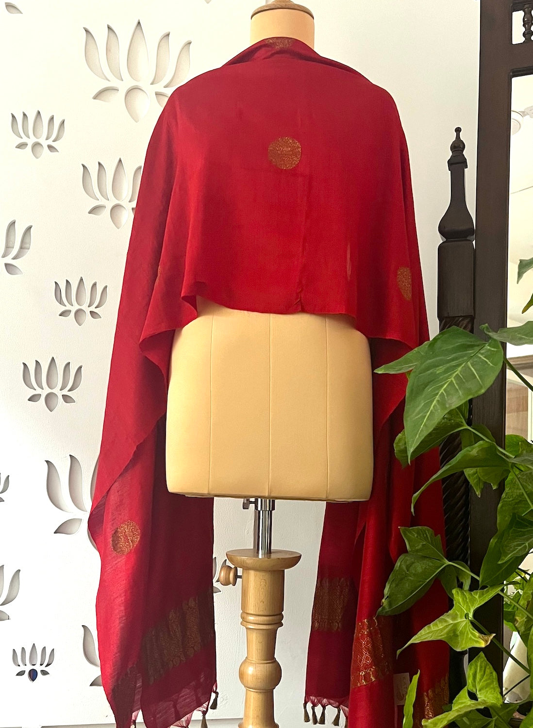 Balucha Red Matka Georgette Dupatta