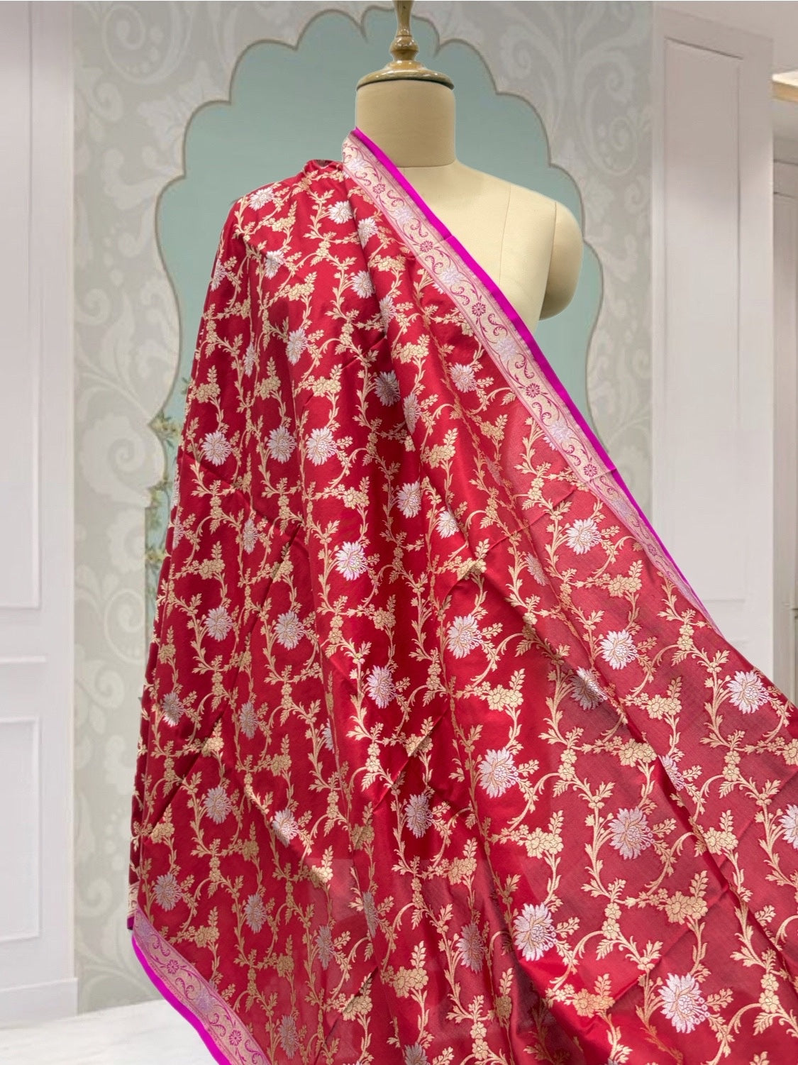 Anandi Red Silk Dupatta
