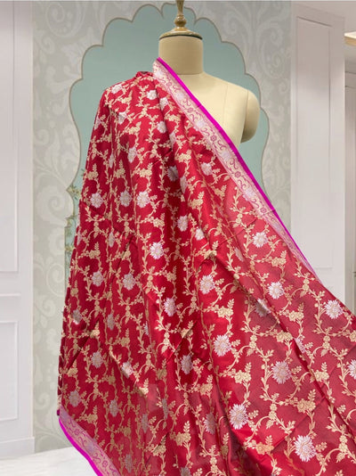 Anandi Red Silk Dupatta