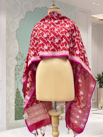 Anandi Red Silk Dupatta