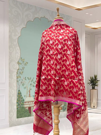 Anandi Red Silk Dupatta