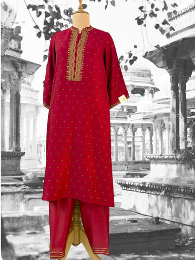 Red Kurta & Pant Set