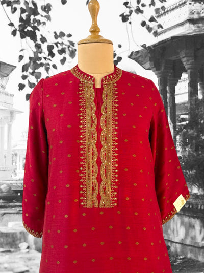 Red Kurta & Pant Set