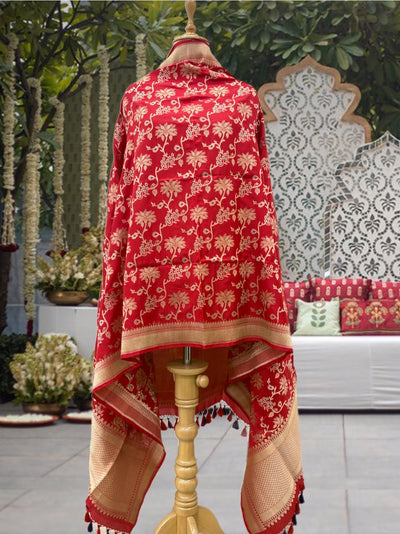 Ambika Red Silk Dupatta