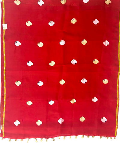 Flame Red Organza Saree