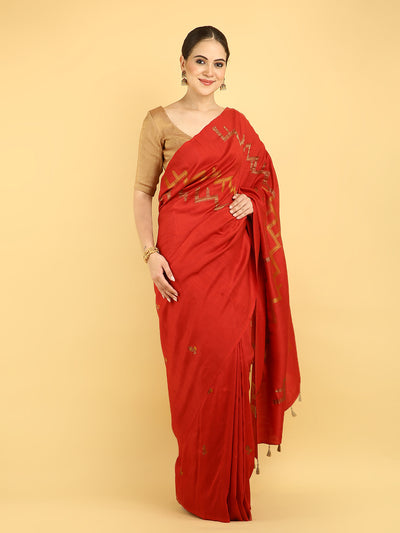 Malawi Red Matka Georgette Sari