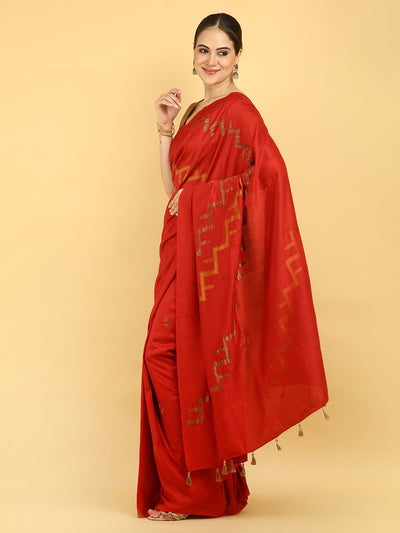 Malawi Red Matka Georgette Sari