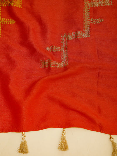 Malawi Red Matka Georgette Sari