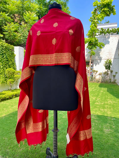 Leila Red Silk Dupatta