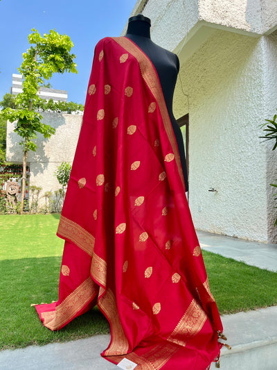 Leila Red Silk Dupatta