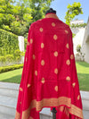 Leila Red Silk Dupatta