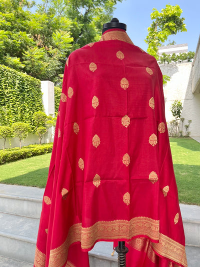 Leila Red Silk Dupatta