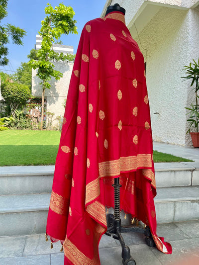 Leila Red Silk Dupatta