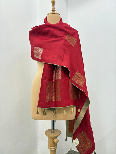 Azar Red Matka Georgette Stole Dupatta