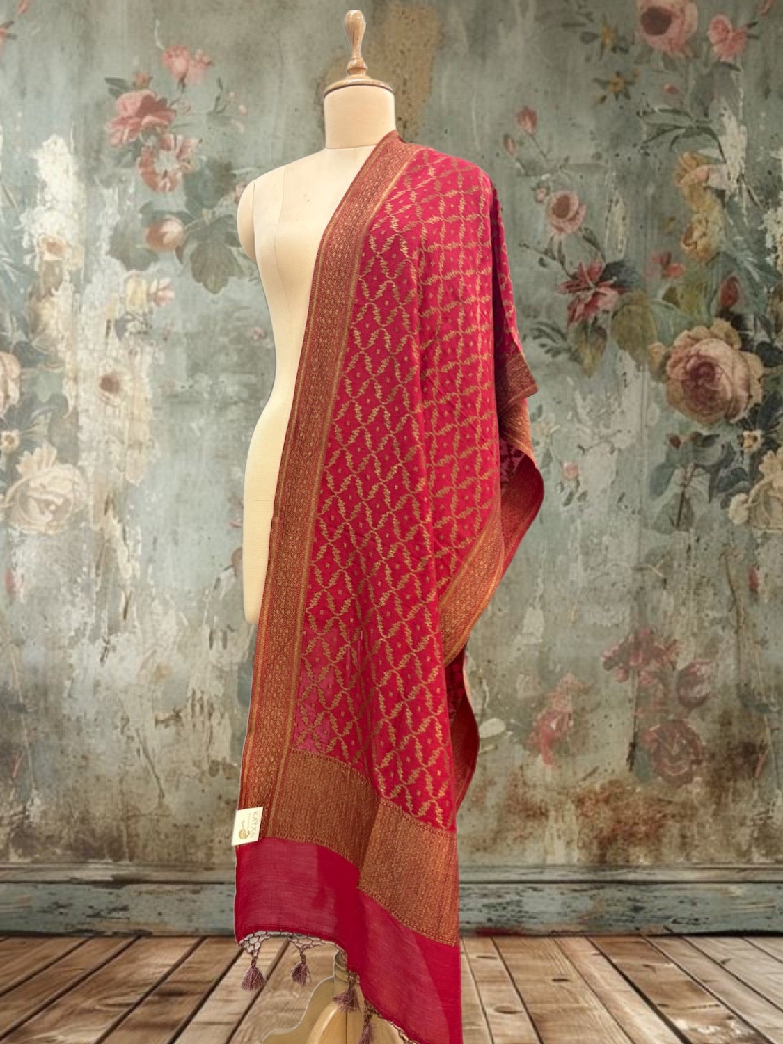 Rihana Red Matka Georgette Stole Dupatta