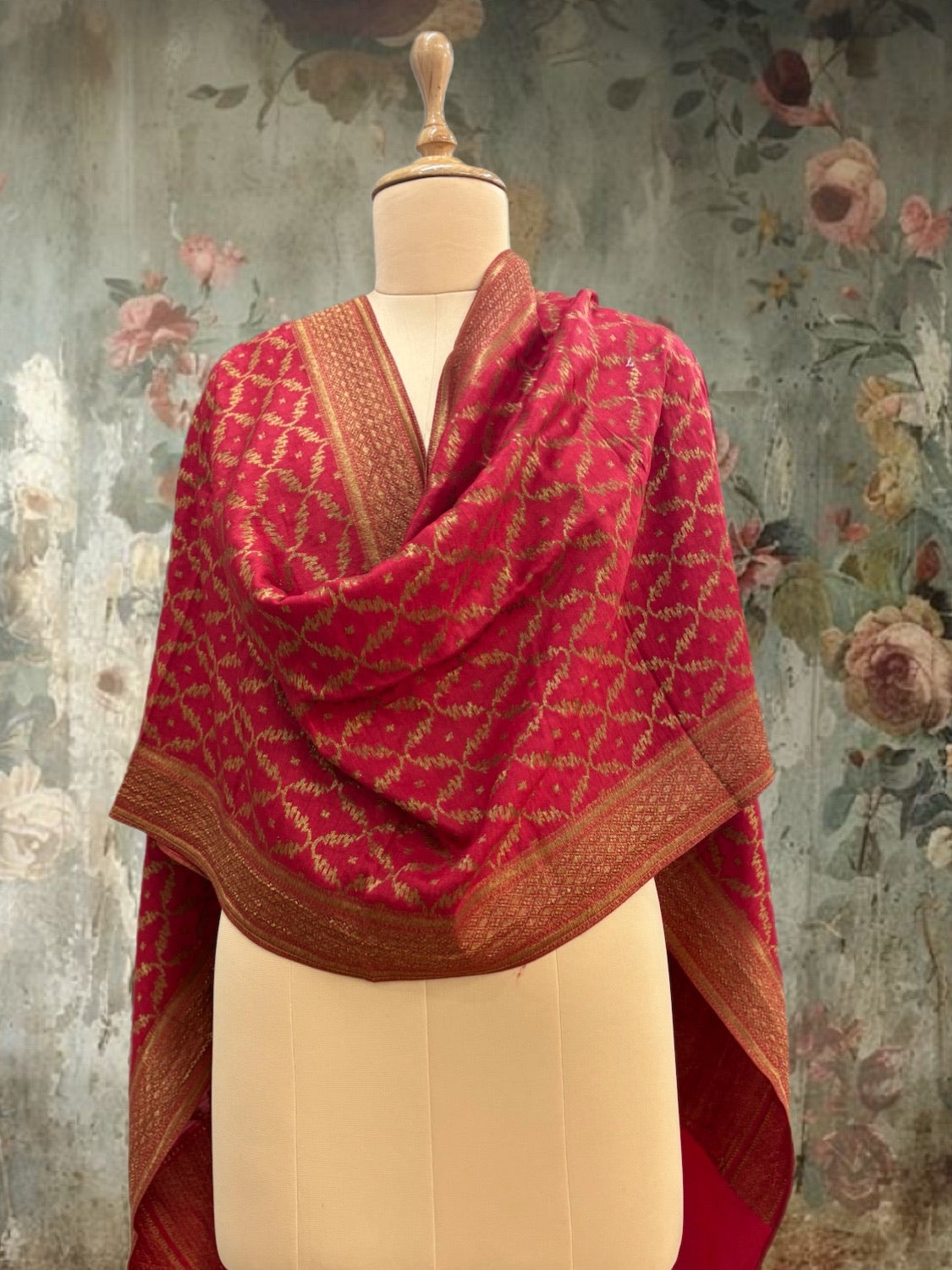 Rihana Red Matka Georgette Stole Dupatta