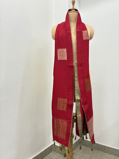 Azar Red Matka Georgette Stole Dupatta