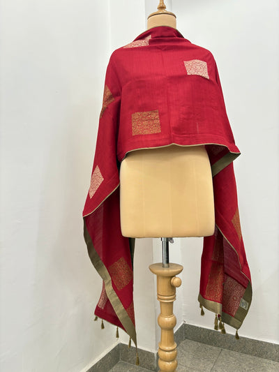 Azar Red Matka Georgette Stole Dupatta