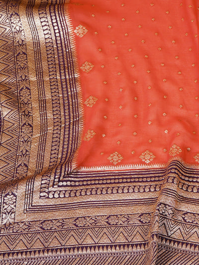 Priyali Rust & Brown Khaddi Georgette Saree