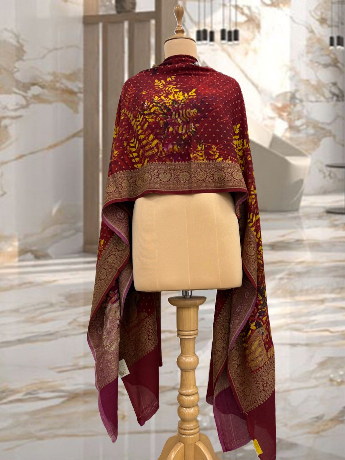 Rust Crepe Georgette Dupatta