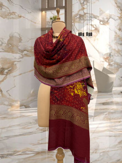 Rust Crepe Georgette Dupatta
