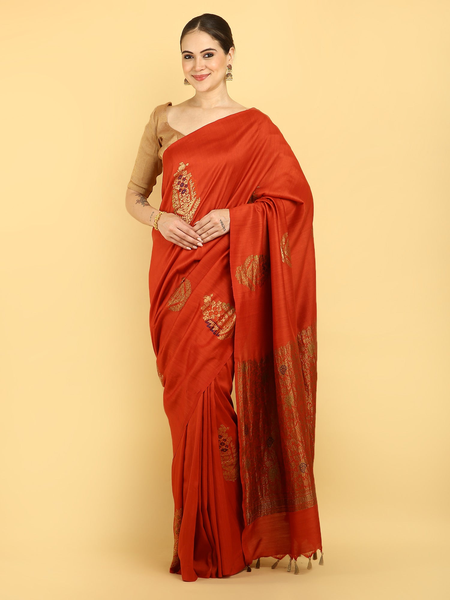 Arzoo Rust Matka Georgette Saree