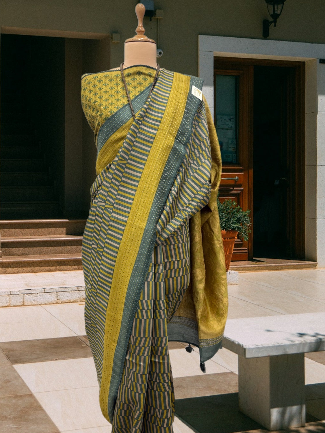 Avantika Sage Green Moonga Cotton Saree