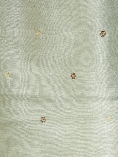Vanmalini Sea Green Chinya Silk Sari