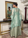 Sea Green Cutwork Lehenga Cape Set