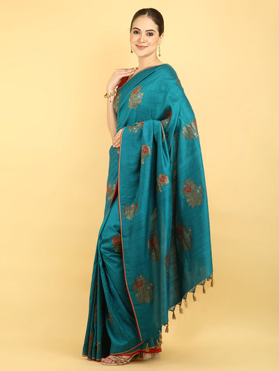 Samaira Sea Green Matka Georgette Sari