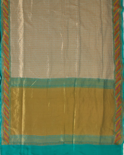 Bathsheba Sea Green Silk Tissue Saree