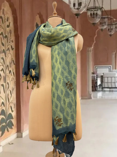 Indigo Shibori Matka Georgette Dupatta