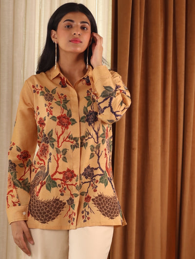 Beige Wilderness Cotton Shirt
