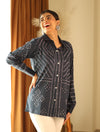 Blue Bandhani Cotton Shirt