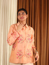 Peach Floral Cotton Shirt