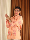 Peach Floral Cotton Shirt