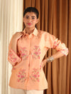 Peach Floral Cotton Shirt