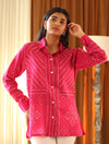 Pink Bandhani Cotton Shirt