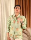 Sea Green Floral Cotton Shirt