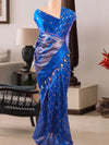 Nilgiri Blue Chinya Silk Sari