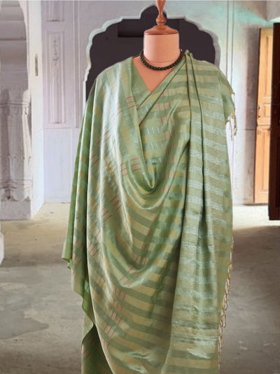 Caspian Sea Green Silk Saree