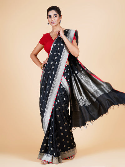 Zara Black Soft Silk Saree