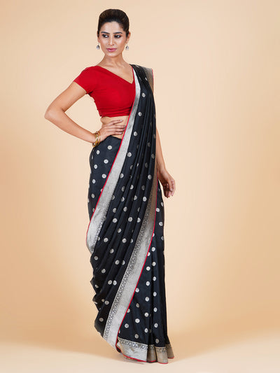 Zara Black Soft Silk Saree